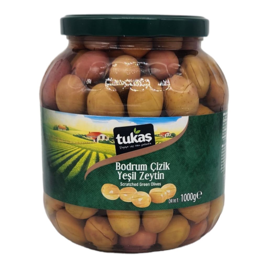 Tukas Bodrum Scratched Green Olives 1000gr