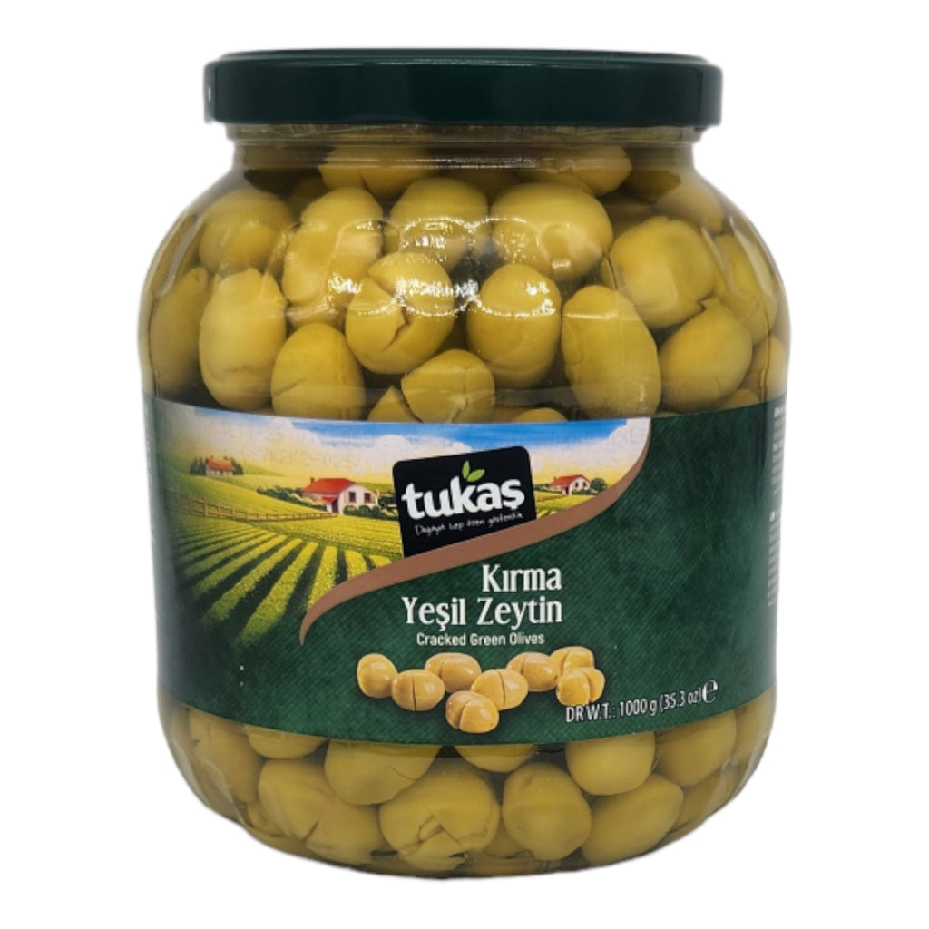 Tukas Cracked Green Olives 1000gr