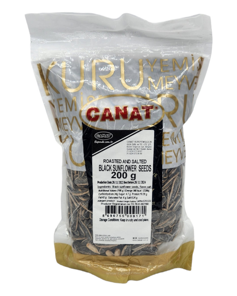 Canat Roasted Salted Black Sunflower Seeds 200gr