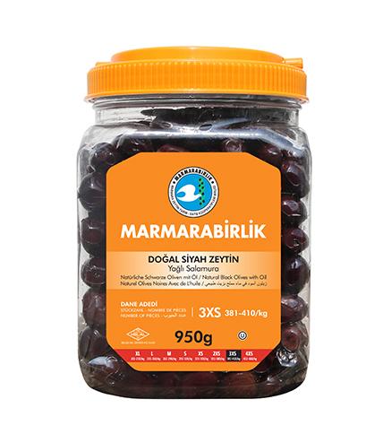 Marmarabirlik 950gr Natural Black Olives with Oil (Size 3XS)