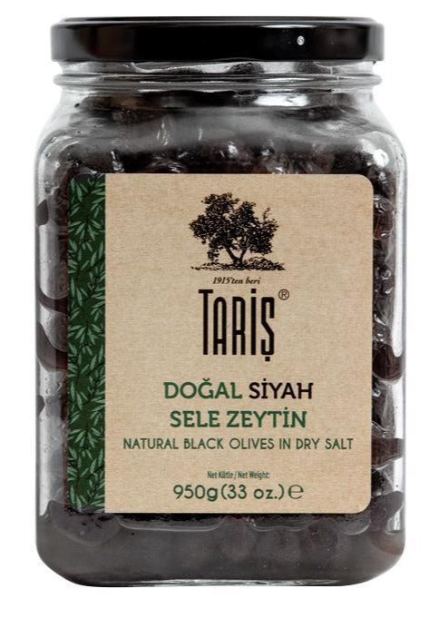 Taris Natural Black Olives in Dry Salt Sele 950gr
