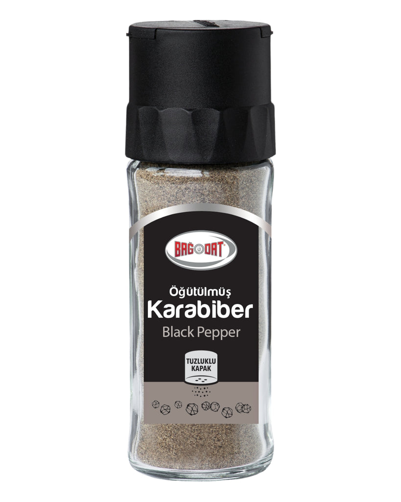 Bagdat Black Pepper Glass Shaker Kara Biber Tuzluk 55gr