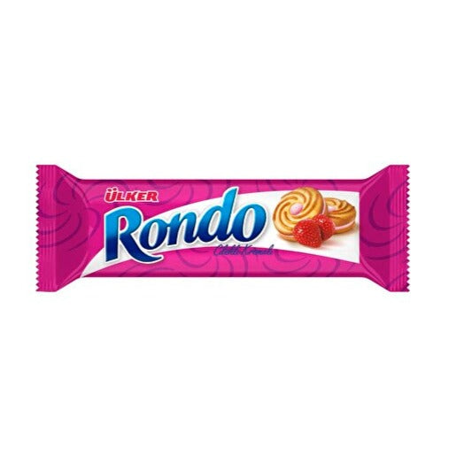 Ulker Rondo Sandwich Biscuit with Strawberry Cream 61gr