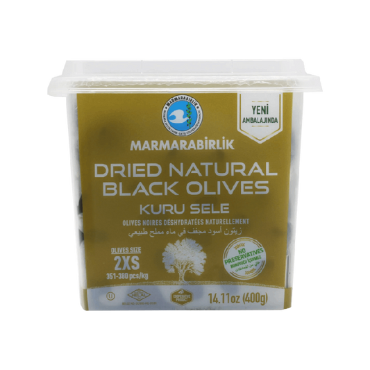 Marmarabirlik Kuru Sele Black Olives 2XS 400g – alternate view