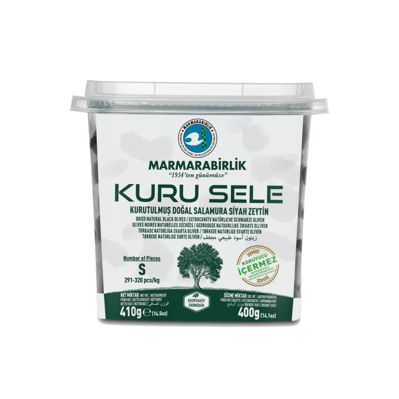 MARMARABIRLIK Kuru Sele S Black Olives 400g | Siyah Zeytin S