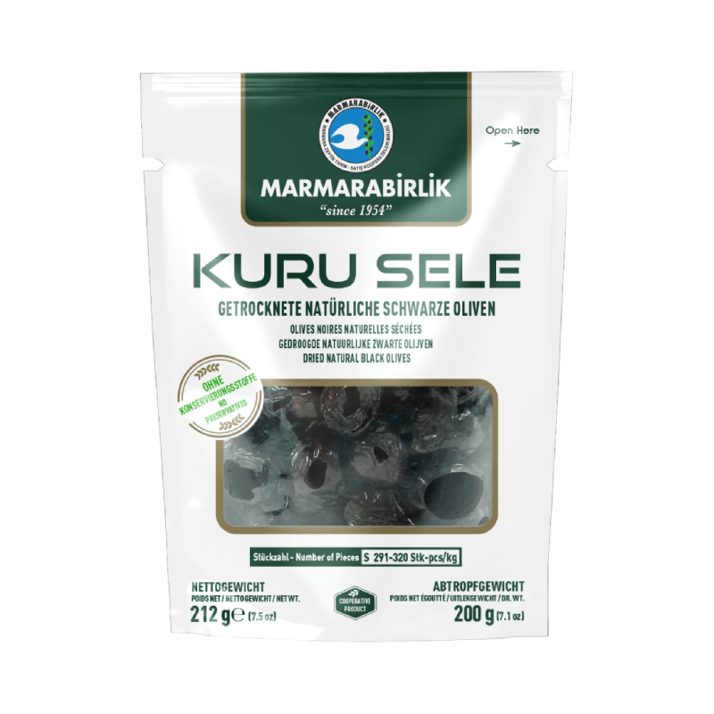 MARMARABIRLIK Kuru Sele S Black Olives 200g | Siyah Zeytin