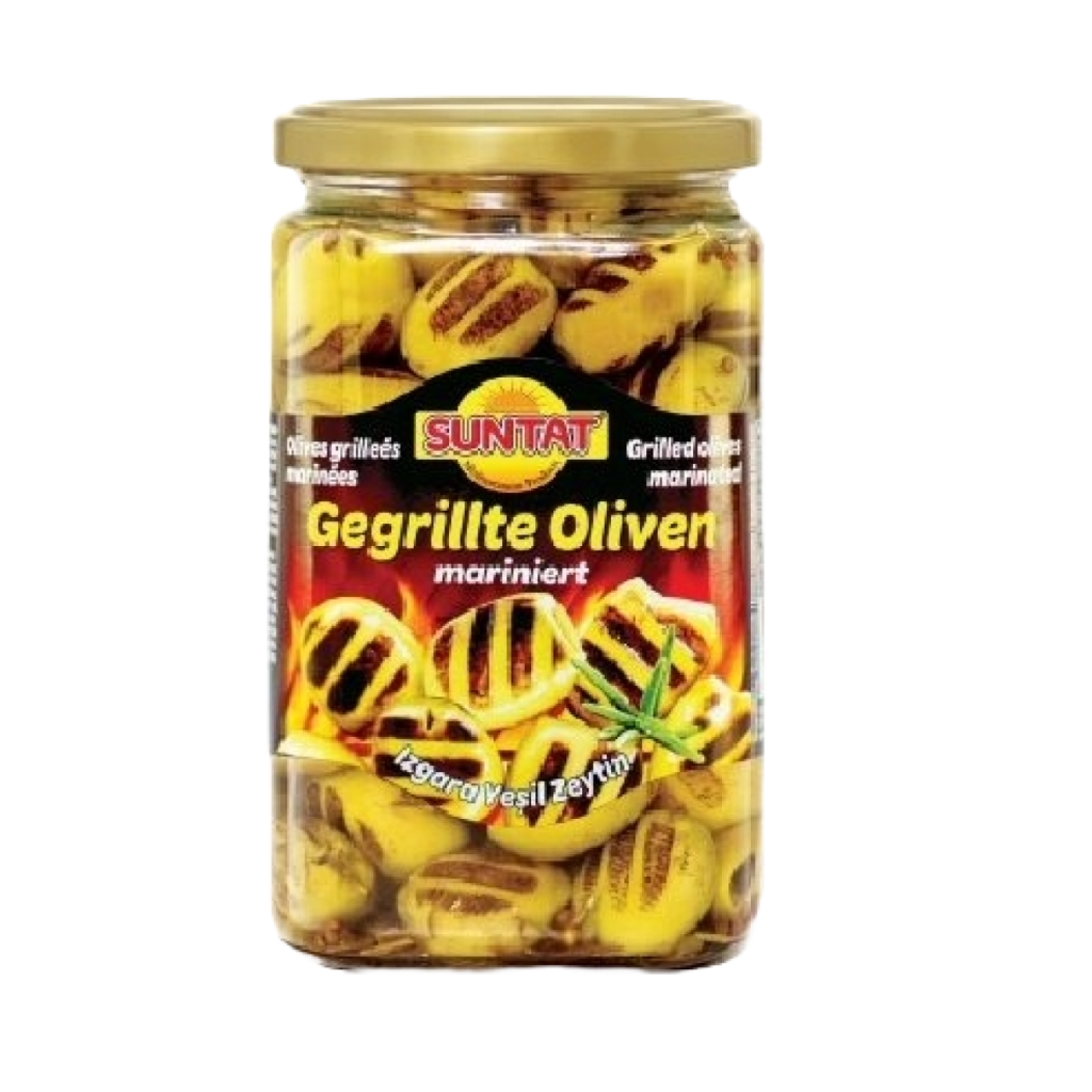 Suntat Grilled Olives Marinated 850g | Izgara Yeşil Zeytin