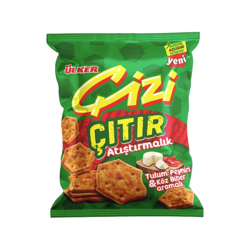 Ulker Cizi Crunchy Snacks Cheese & Pepper 80g