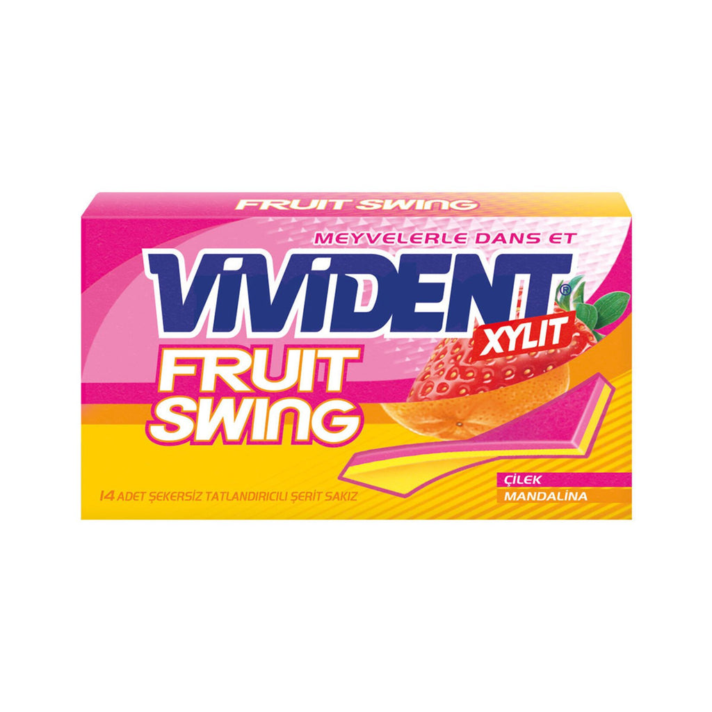 Vivident Fruit Swing Strawberry & Mandarin Chewing Gum 14pcs