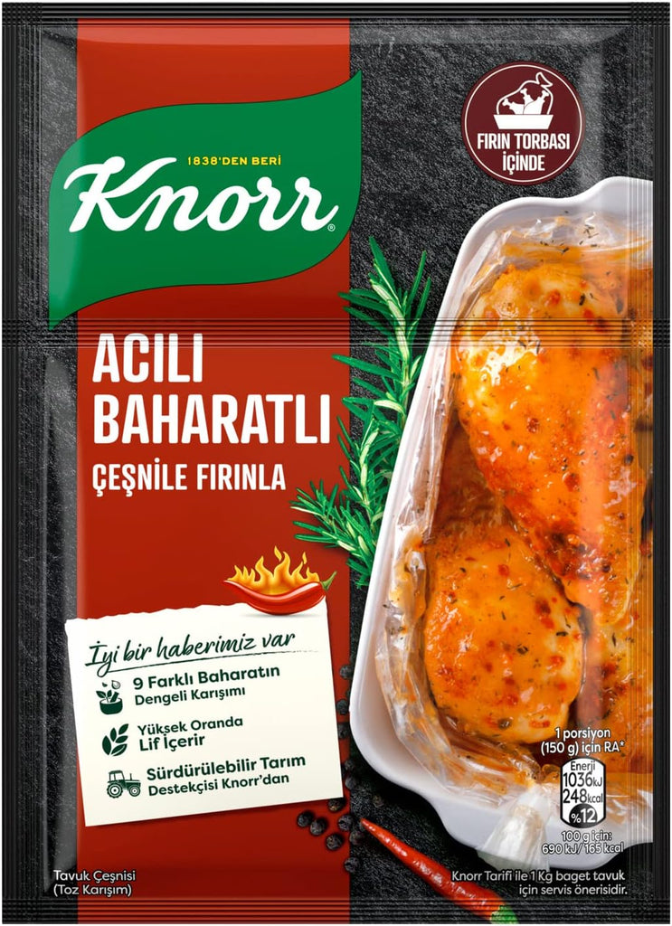 Knorr Chicken Seasoning Hot Spicy with Oven Bag 31gr