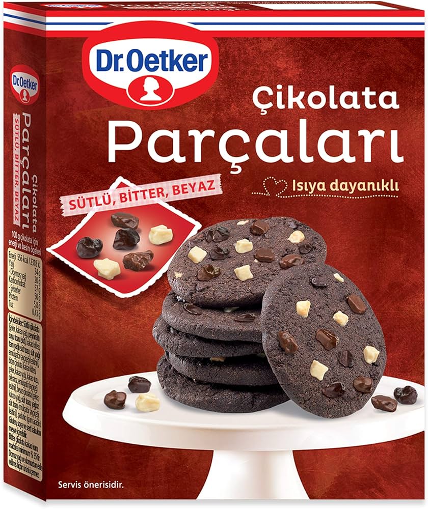 Dr Oetker Chocolate Chunks Milk, Dark, White 70gr