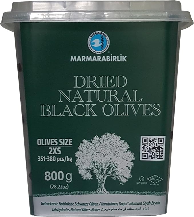 Marmarabirlik 800gr Dried Natural Black Olives, KURU SELE Size 2XS