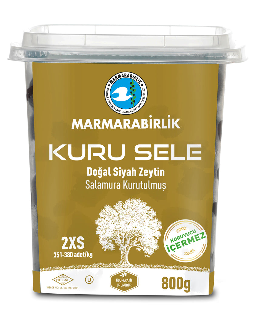 Marmarabirlik 800gr Dried Natural Black Olives, KURU SELE Size 2XS