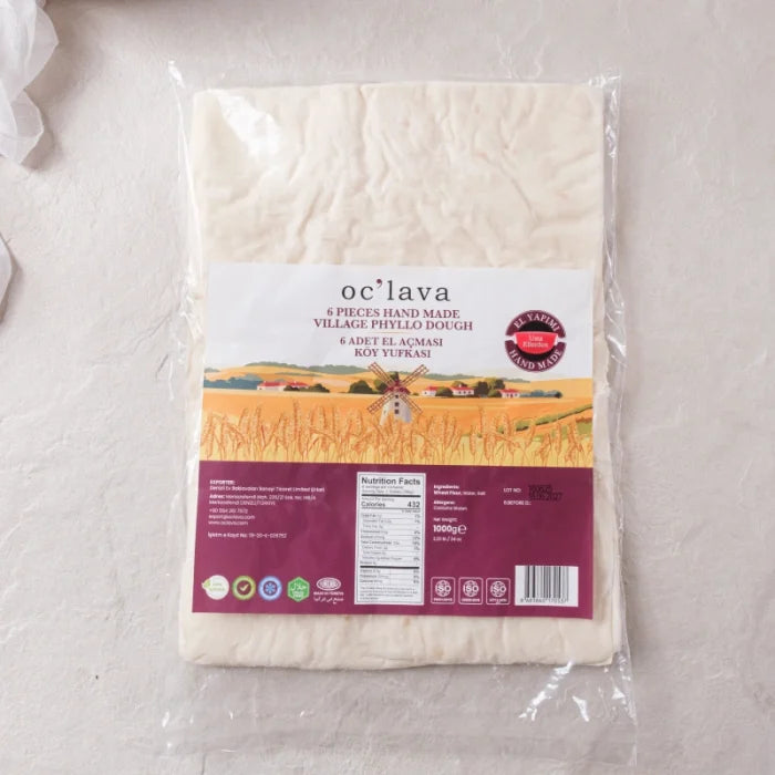OC'Lava Hand Made Yufka Phyllo Dough 1000g ( 6 pieces)