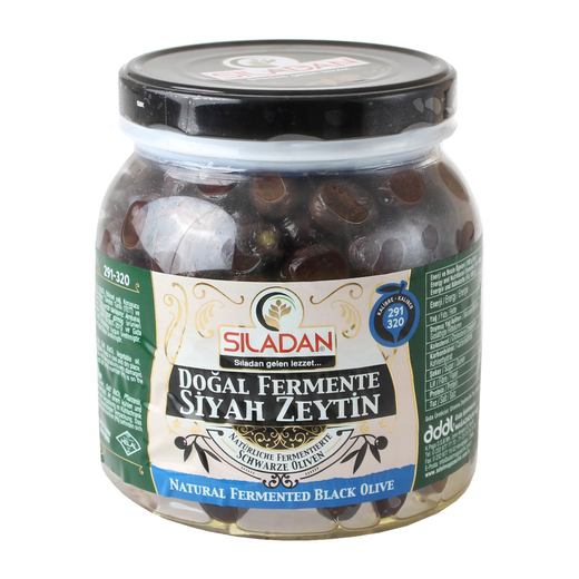 Siladan Natural Fermented Black Olives 1000gr SMALL 291-320