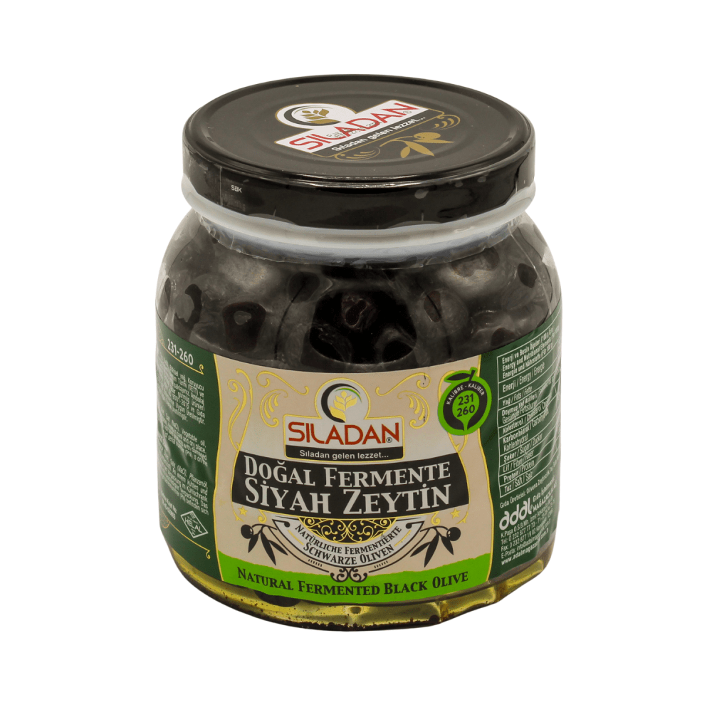 Siladan Natural Fermented Black Olives 1000gr BIG 231-260