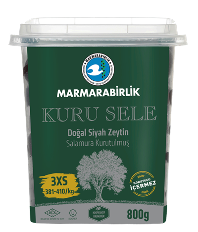 Marmarabirlik 800gr Dried Natural Black Olives, KURU SELE Size 3XS