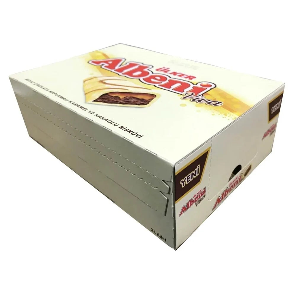 Ulker Albeni Viva White Chocolate Coated Caramel and Biscuit 36gr Case of 24