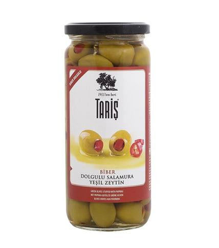 Taris Green Olives Stuffed with Red Pepper 485gr