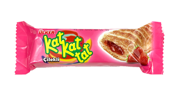 Ulker Kat Kat Tat Puff Pastry with Strawberry Sauce 28gr