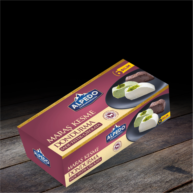 Alpedo Maras Ice Cream Vanilla x2 /Pistachio x2 /Chocolate x2 600gr